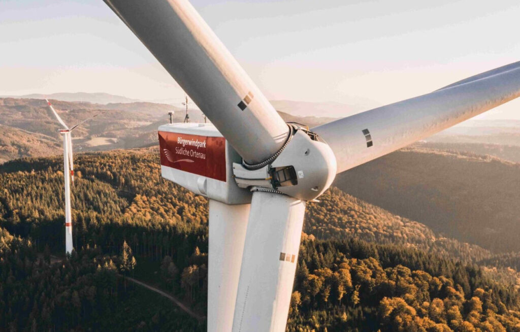 Windräder im Windpark Südliche Ortenau