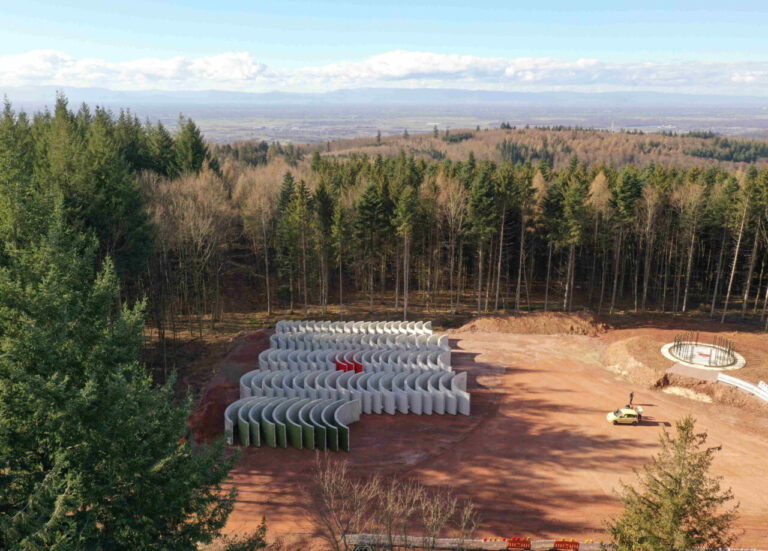 Bauarbeiten beim Windpark Schnürbuck